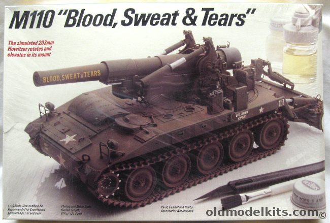 Testors 1/35 M110 Blood Sweat & Tears 203mm Self-Propelled Howitzer, 795 plastic model kit